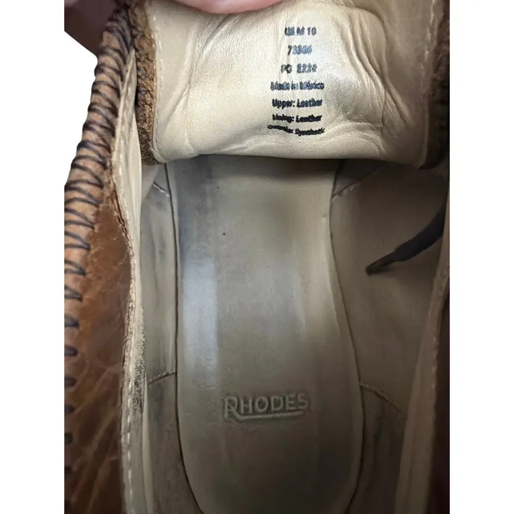 Rhodes Tracker Boots Suede Moc Toe Chukka Work Boots Size 10 Brown
